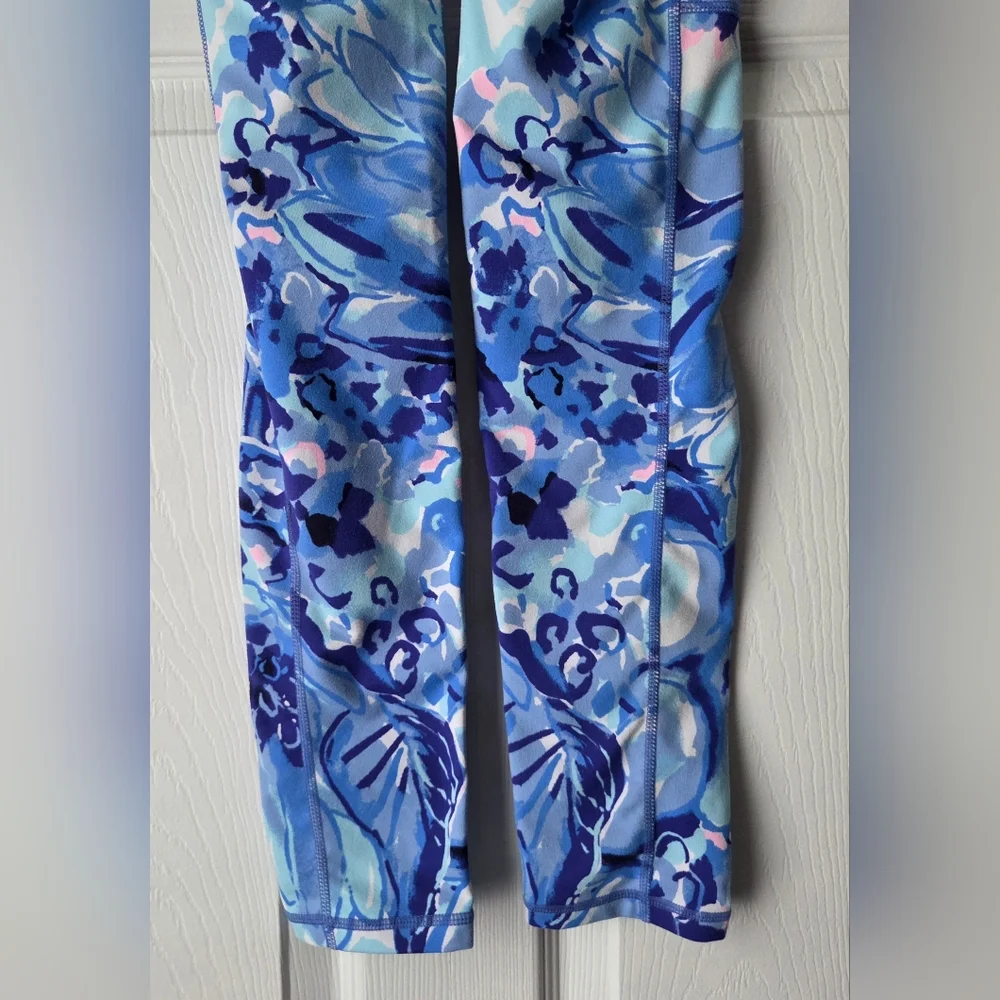 Lilly Pulitzer Blue Floral High-Rise Leggings - Picture 8 of 11